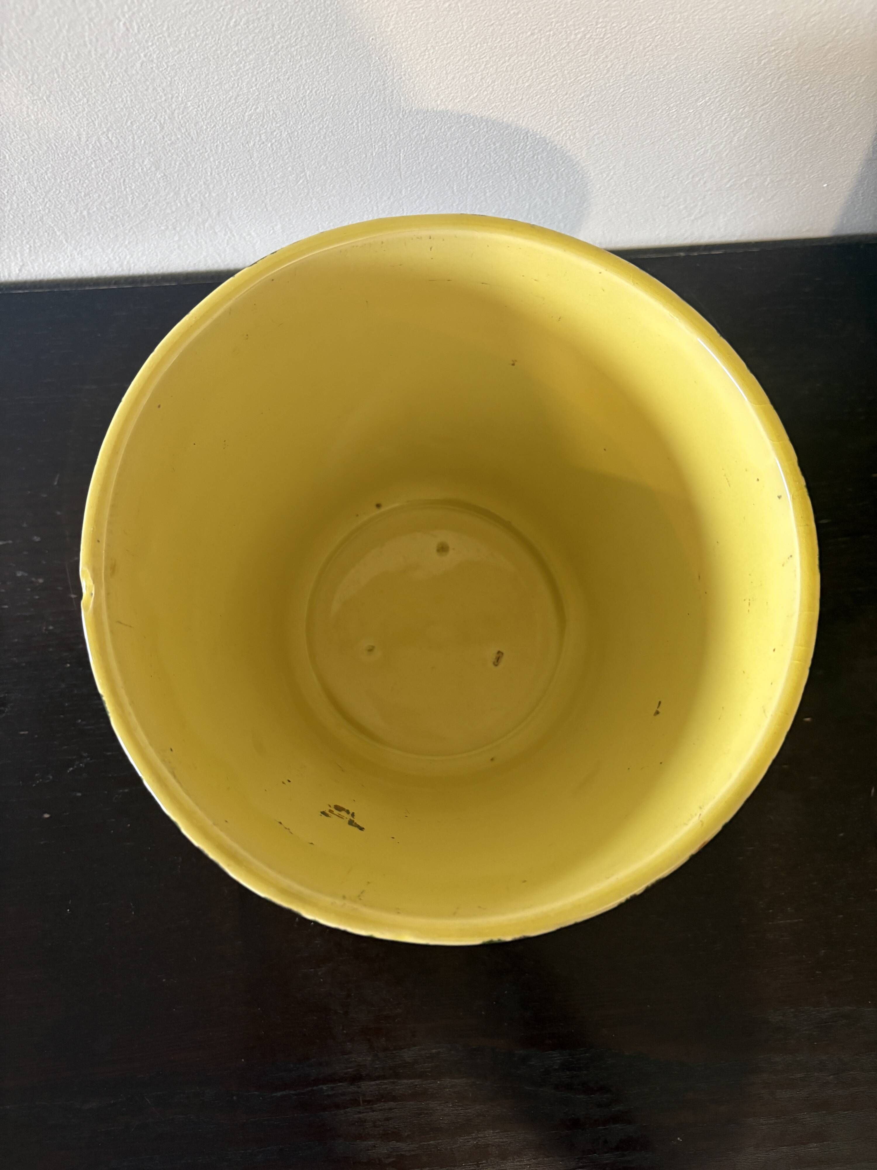 Small vintage Saint-Clément pot – 1950s painted earthenware