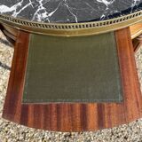 Mahogany hot water bottle table with brass net