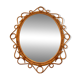 French circular sun-shaped mirror in rattan with knots, 1950s.