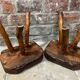 Paire de tabourets rustiques en bois massif brut – Fabrication artisanale
