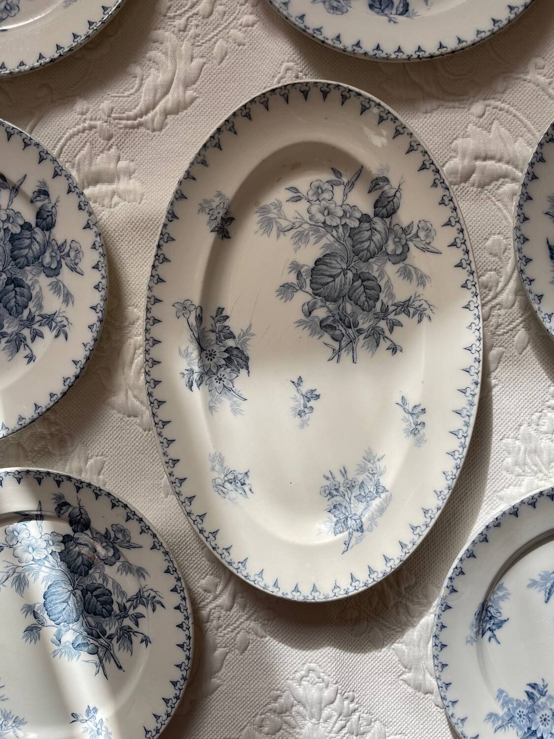 Flat plates and platter terre de fer sarreguemines uc flore model