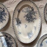 Assiettes plates et plat terre de fer sarreguemines u c modèle flore