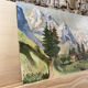 Large chalet mountain landscape oil on panel / old painting