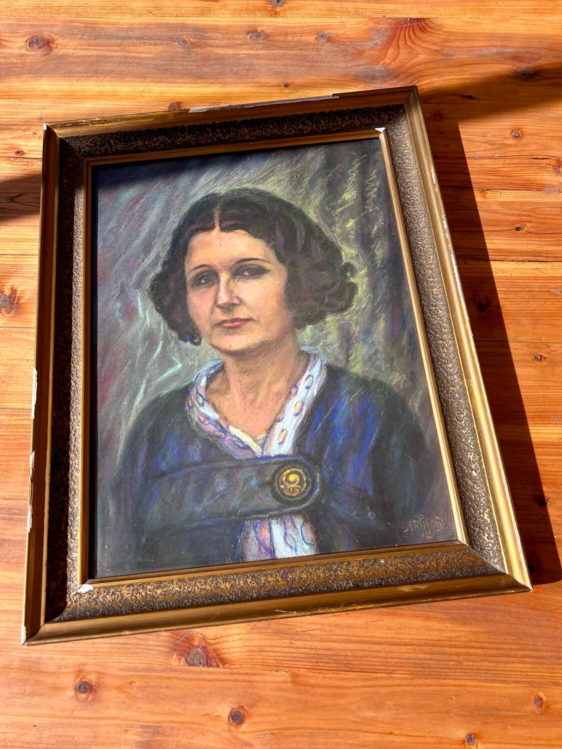 Pastel portrait painting