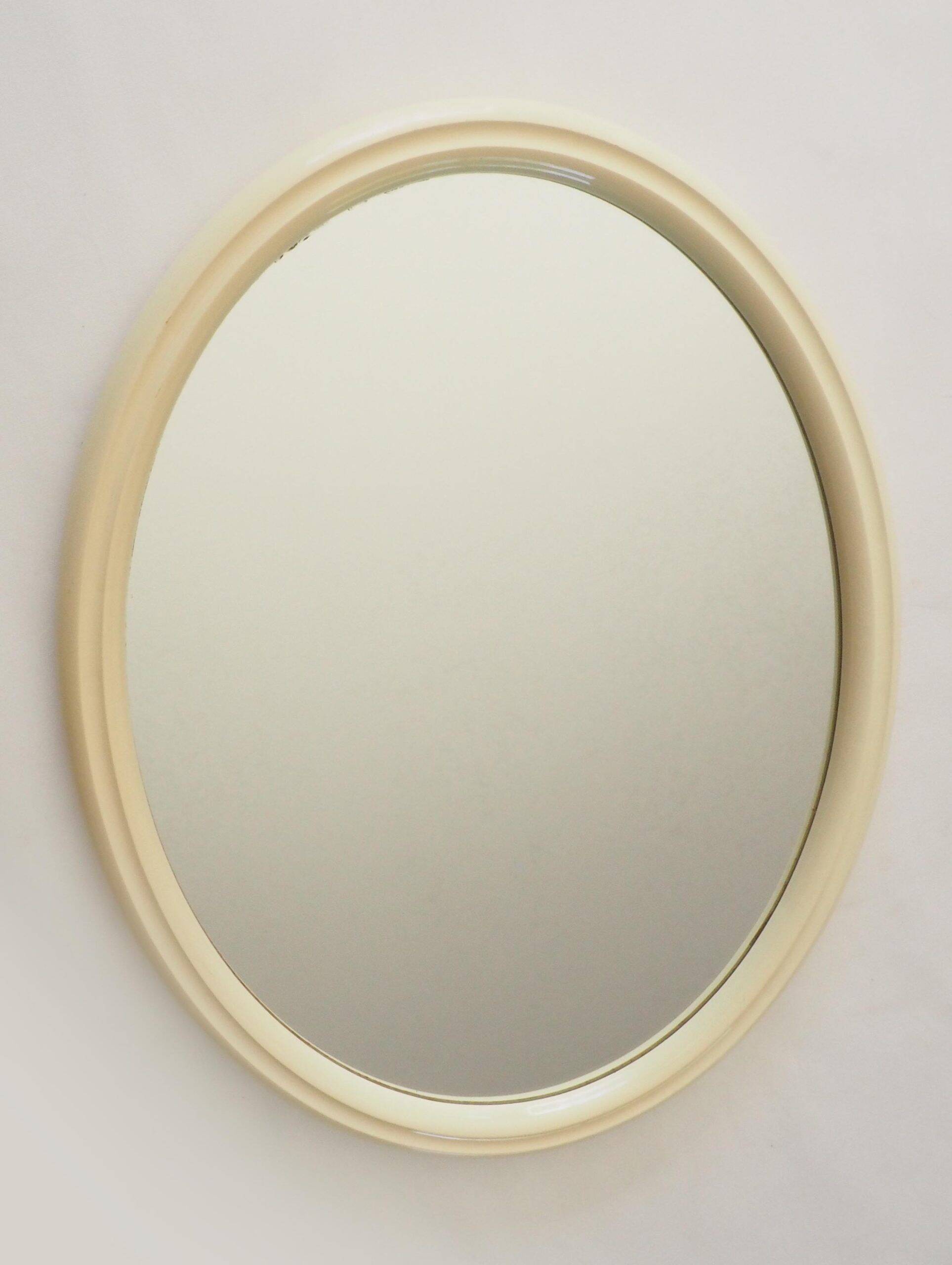 Oval Tiger mirror 1980 in ecru