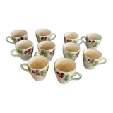 10 tasses barbotine, pensées