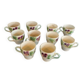 10 tasses barbotine, pensées