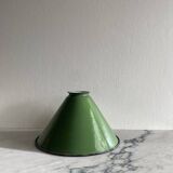 Green enamelled lampshades x4