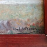 oil on canvas painting dated mountain landscape signed