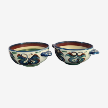 Set of 2 old bowls St Jean de Bretagne