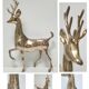 Cerf laiton massif stylisé vintage hauteur 38 cm