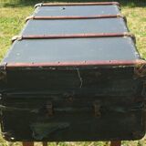 Green vintage travel trunk