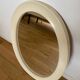 Oval cream plastic mirror
