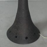 Brutalist Wabi Sabi Dutch Bouclé Shade aand Ceramic Floor Lamp, 1960s