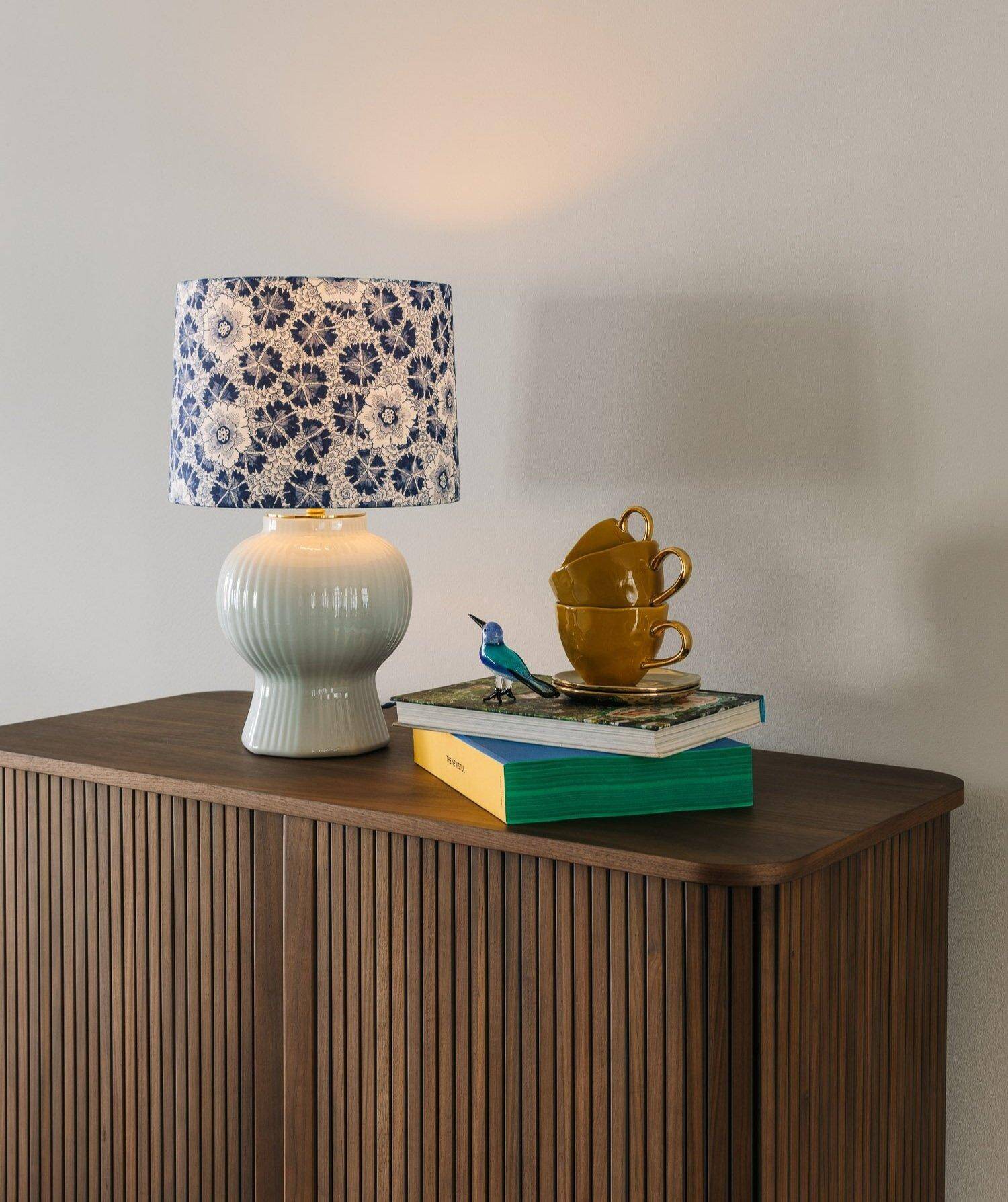 Royal Delft blue and white ceramic table lamp, handmade in the Netherlands, made to order.