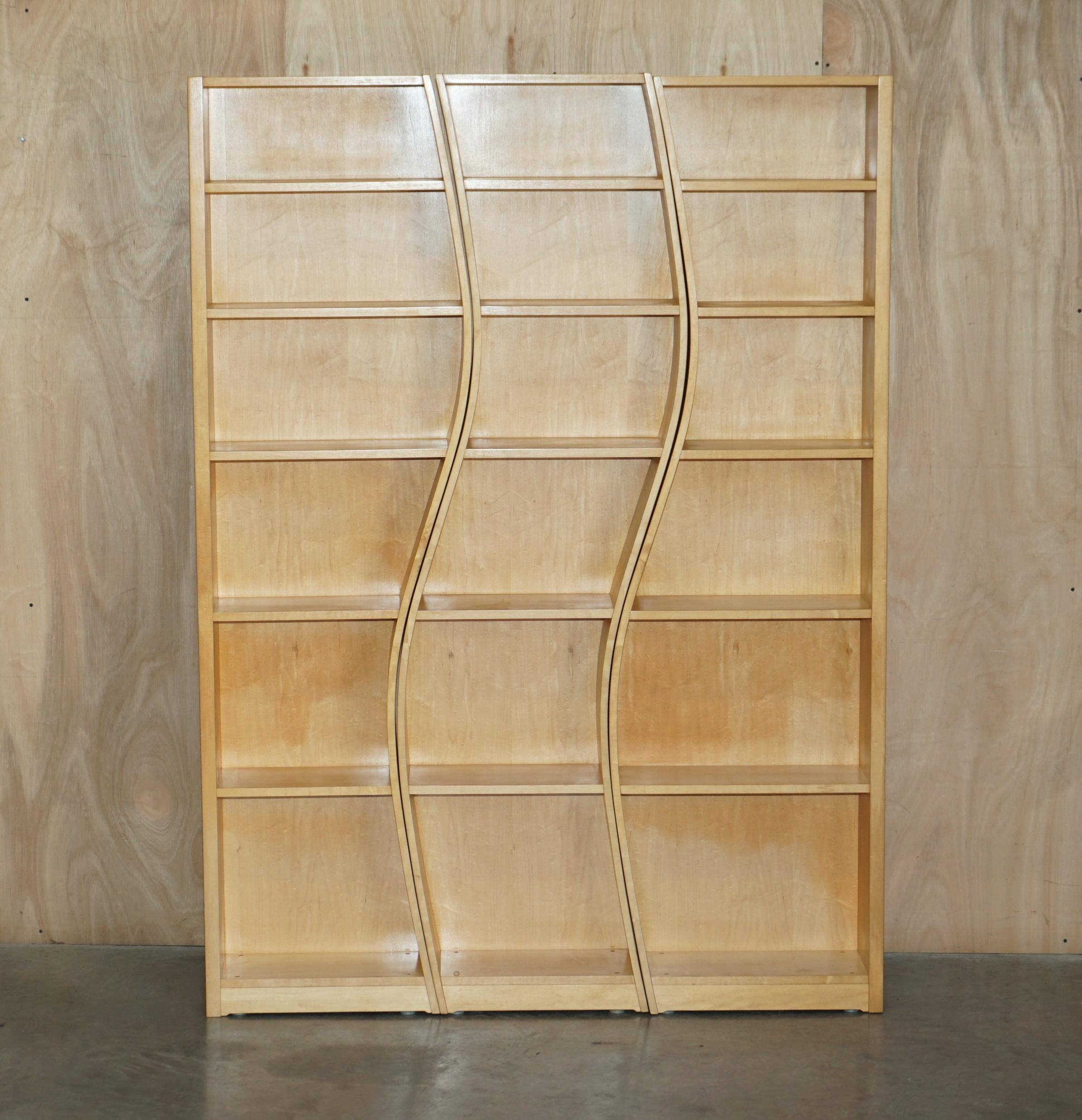Birch libraries in three curved sections