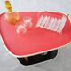 Glass coasters in stand, eight piece bar set, mid century bar accessories