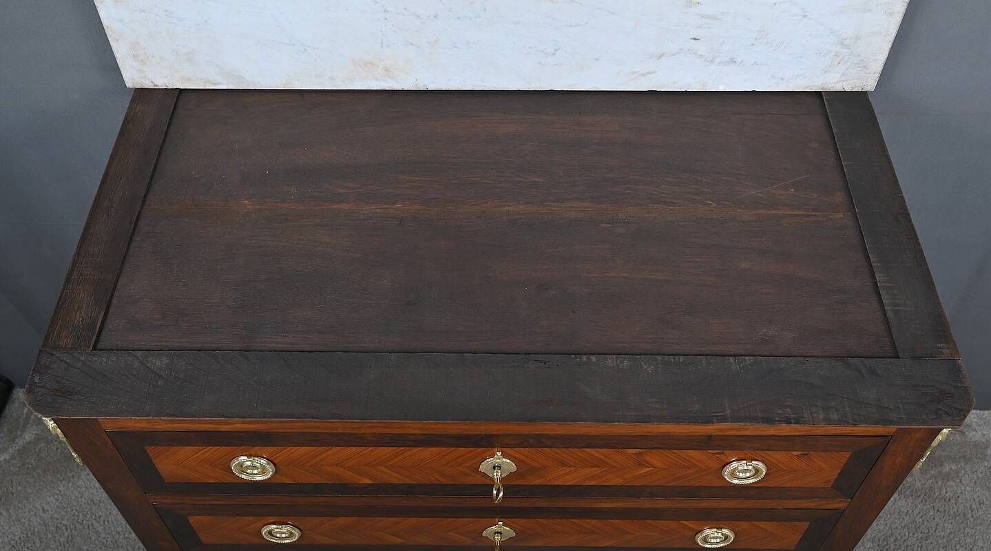 Rosewood and rosewood marquetry commode, Louis XVI style – late 19th century