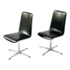 Pair of vintage swivel armchairs in black vinyl, 1970s