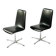 Pair of vintage swivel armchairs in black vinyl, 1970s
