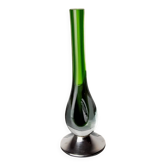 Vase soliflore vert sommerso par Seguso, Murano, Italie, années 1970.