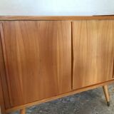 Vintage buffet sliding doors feet compass 1960's