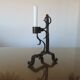 Brutalist candle holder to install or wall in blackened wrought iron blackened 40s 50s