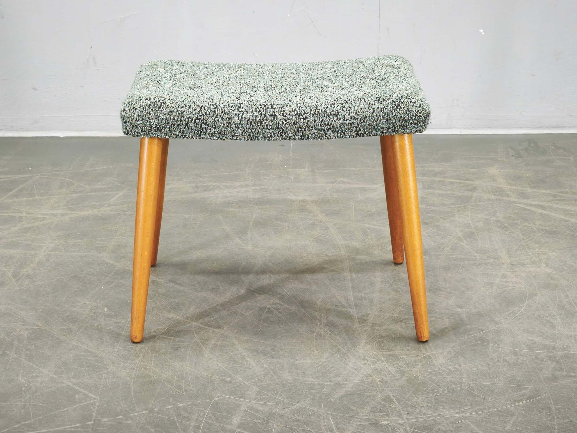 Danish Mid-Century Modern Stool in Beech and Upholstery, 1960s
