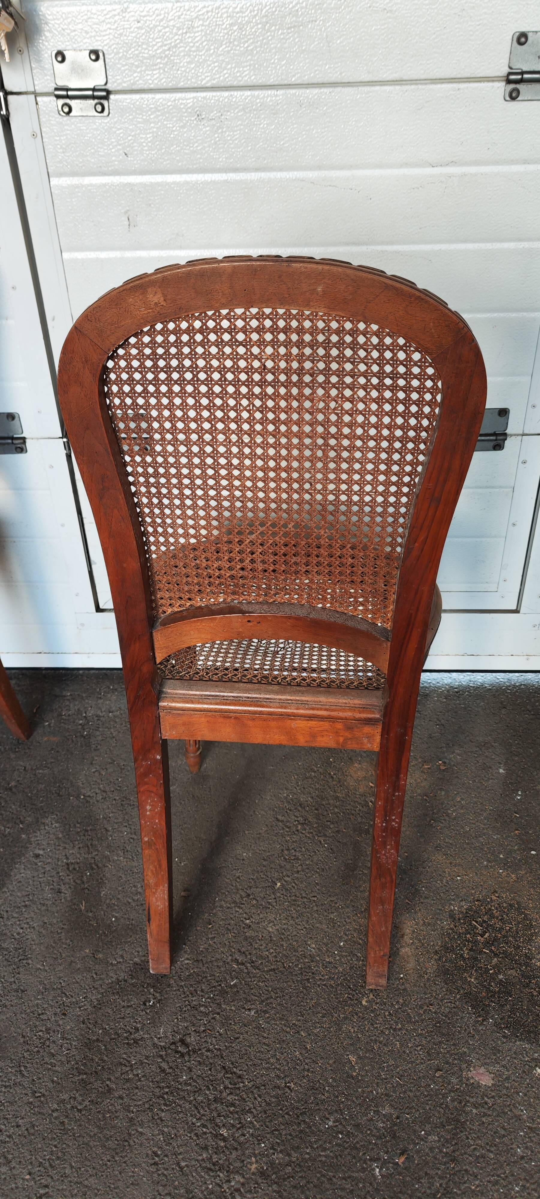 Set of six louis xvi style caned chairs