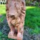 Paire de lion de jardin en terre cuite ancien