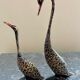 Pair ancient brass birds