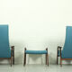 Ensemble de 2 fauteuils avec pouf assorti par Yngve Ekström pour Pastoe, années 1960