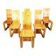 Vintage Finnish pine wood dining chairs, 1970s
