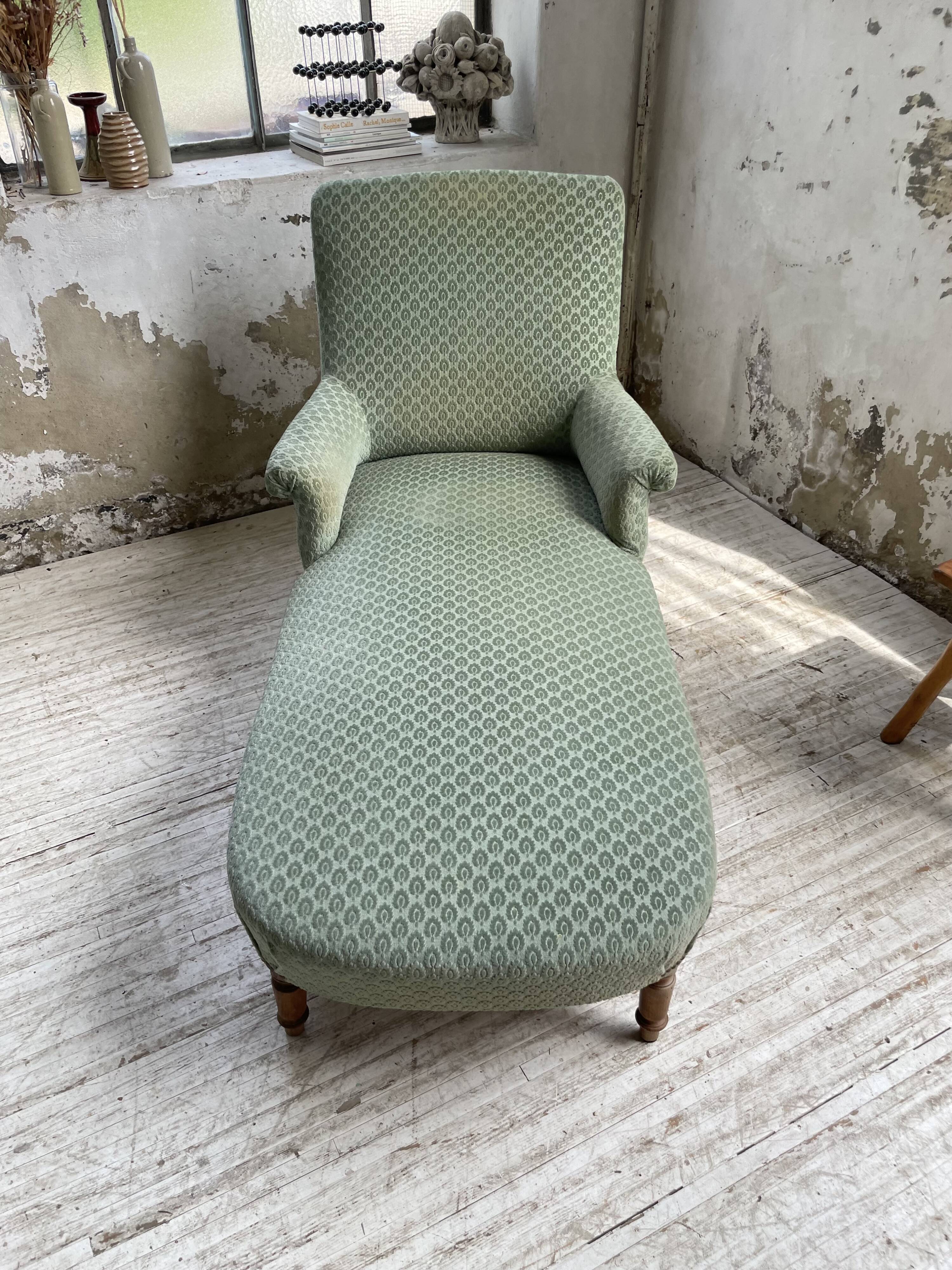 Méridienne napoléon velours vert