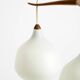 Pendant lamp with opal glass shades teak frame by Uno & Östen Kristiansson