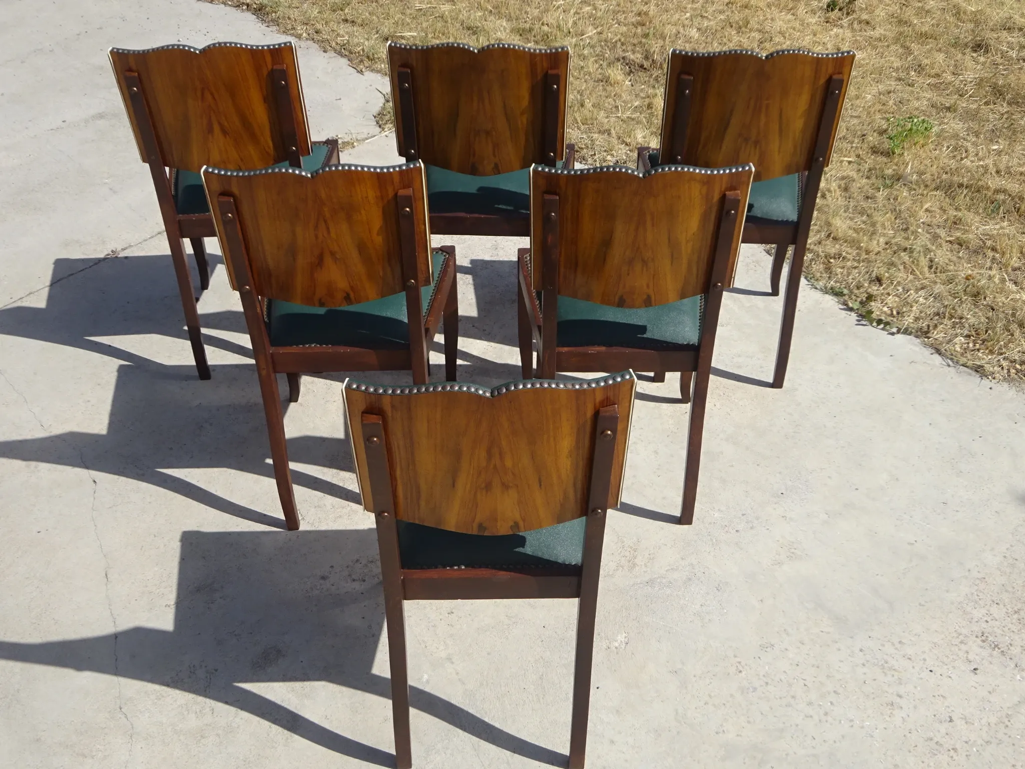 Chaises Art Déco restaurées, lot de 6