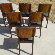 Chaises Art Déco restaurées, lot de 6