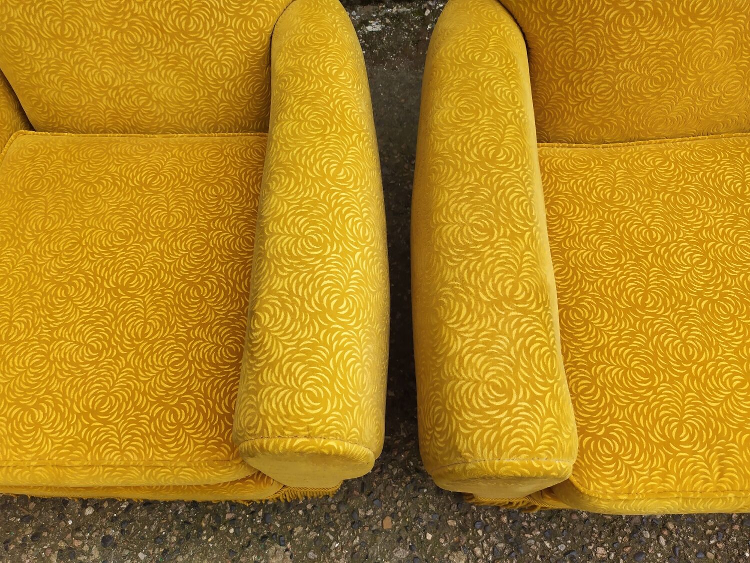 Pair of mustard club chairs