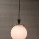 25 cm opaline globe and brass pendant light - 1940s/1950s