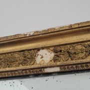 Miroir doré stuc et bois Empire
