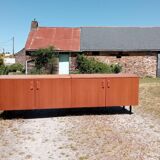 Teak veneer sideboard
