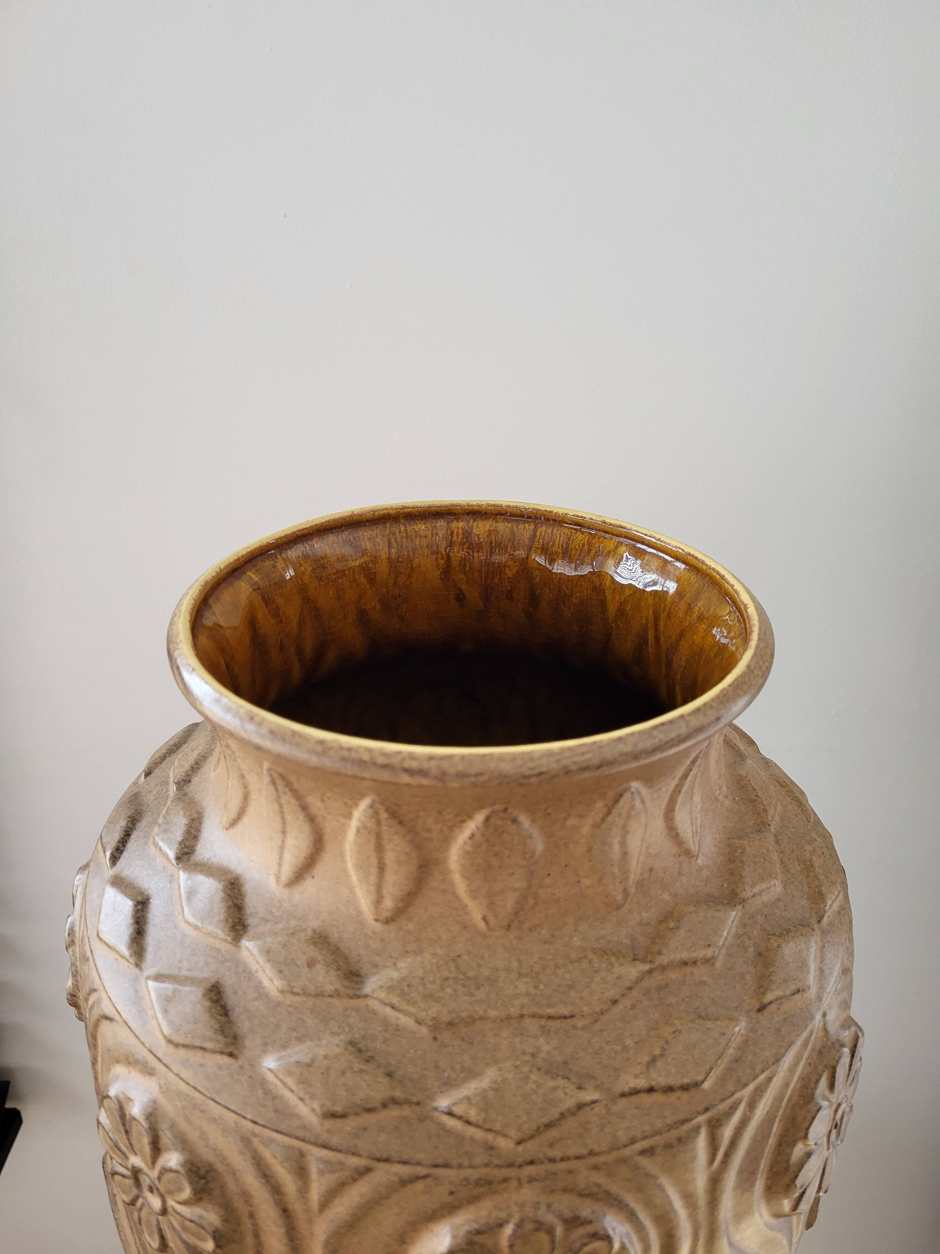 Vase vintage XXL, céramique, Bay, numéroté 76/50, Allemagne de l'Ouest