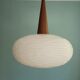 Scandinavian suspension in opaline and teak, 60s