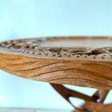Vintage carved wood side table, Indonesia