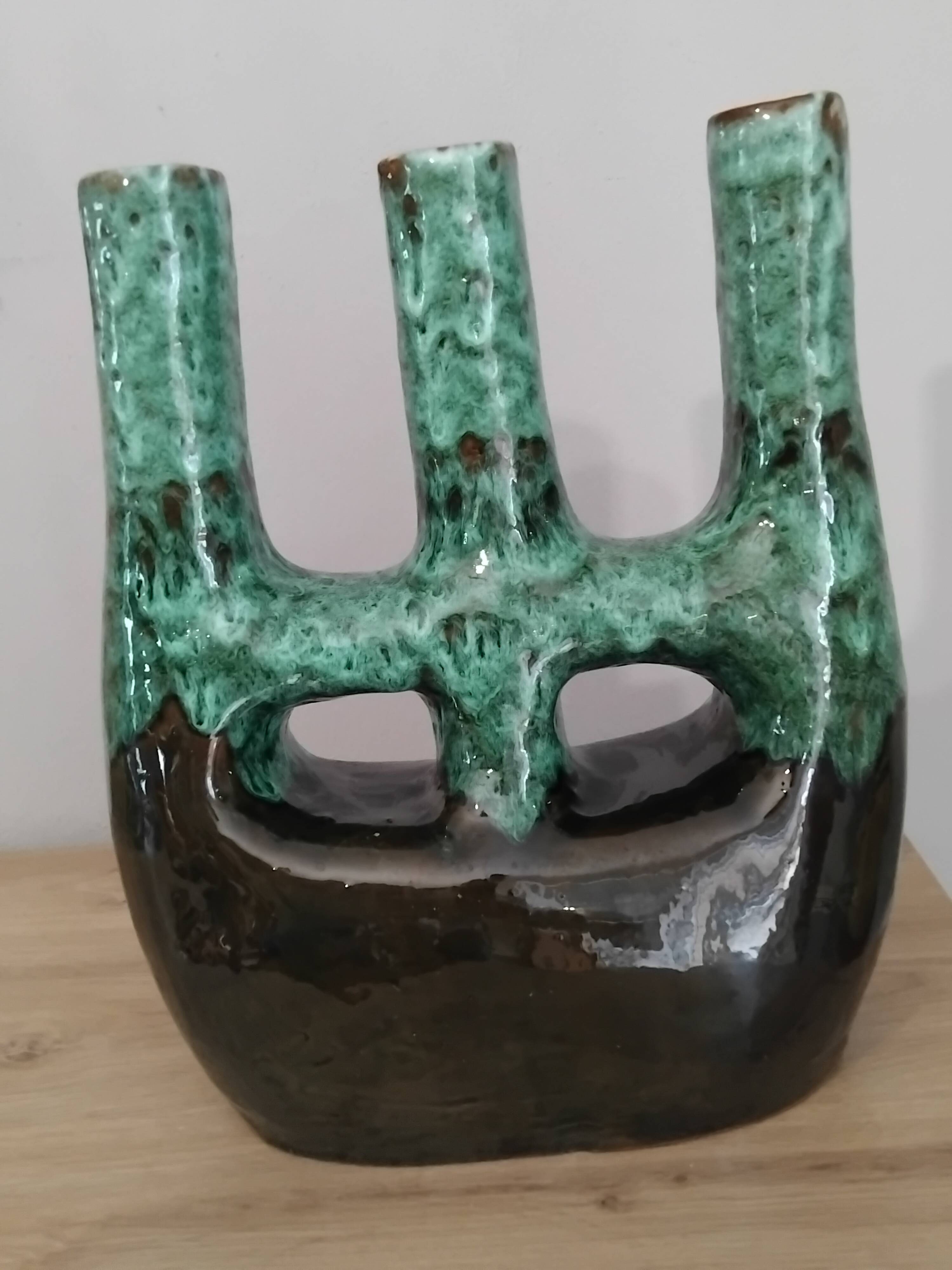 Candle holder from Tamegroute Morocco Marrakech vintage ceramic design