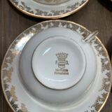 Coffee service or real porcelain of Limoges and gilded
