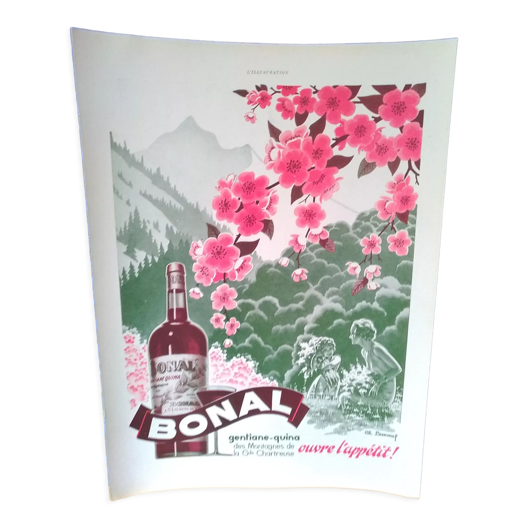 a Bonal advertisement whets the appetite! period magazine Illustration year 30
