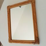 Vintage rattan mirror from the 80s