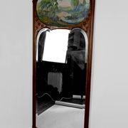 Important Carved Walnut Trumeau Mirror, Art Nouveau, France, Circa 1900