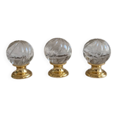 3 poignées en verre